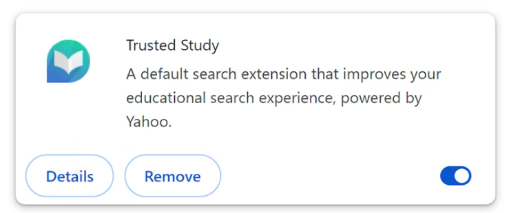 Rimuovere Trusted Study browser hijacker