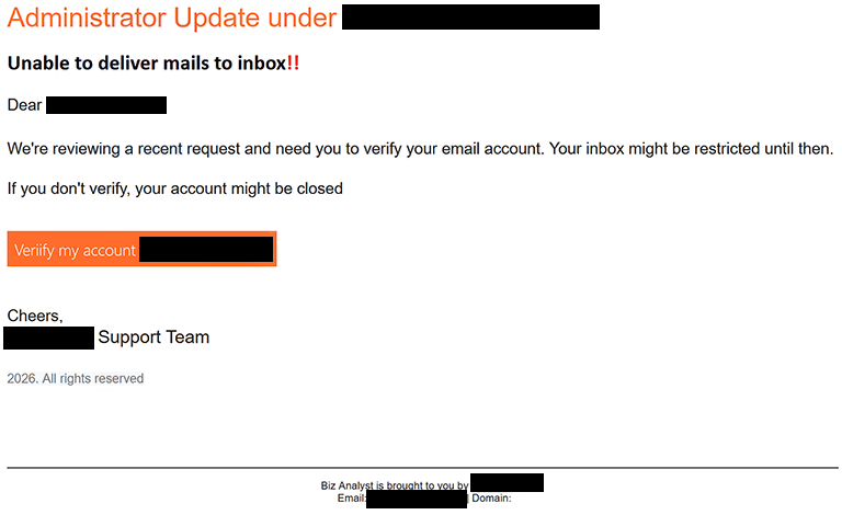 Verwijder ” Administrator Update ” phishing-e-mail