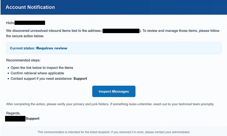 Rimuovi ” Domain restoration needed urgently ” email di phishing