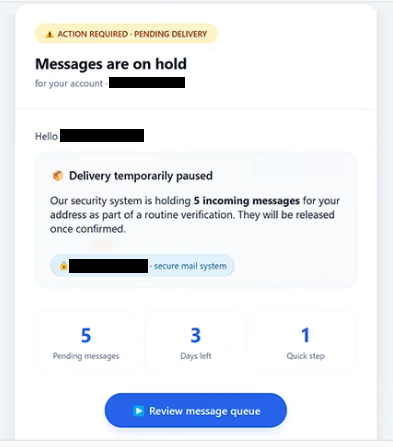 Supprimer les emails de phishing Messages Are On Hold