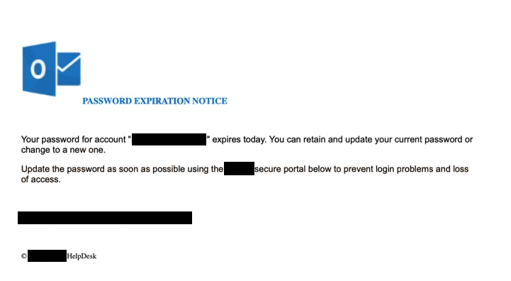 Rimuovi ” Password Expiration Notice ” email di phishing