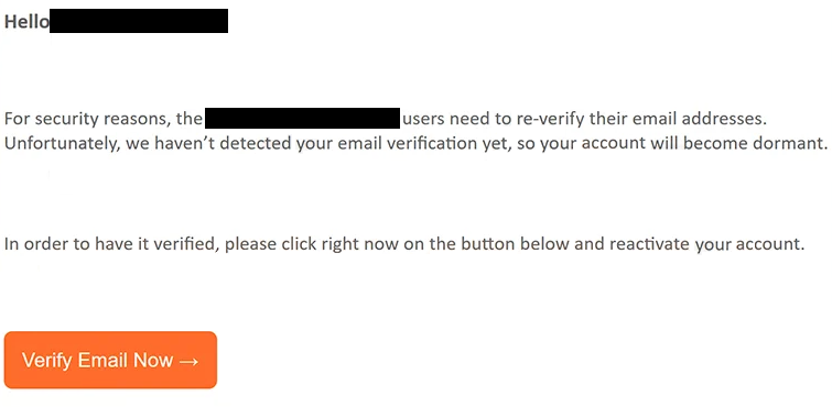 Remove “Account expiration confirmation” phishing email