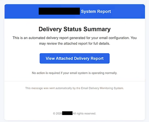 Eliminar el correo de phishing Delivery Status Summary