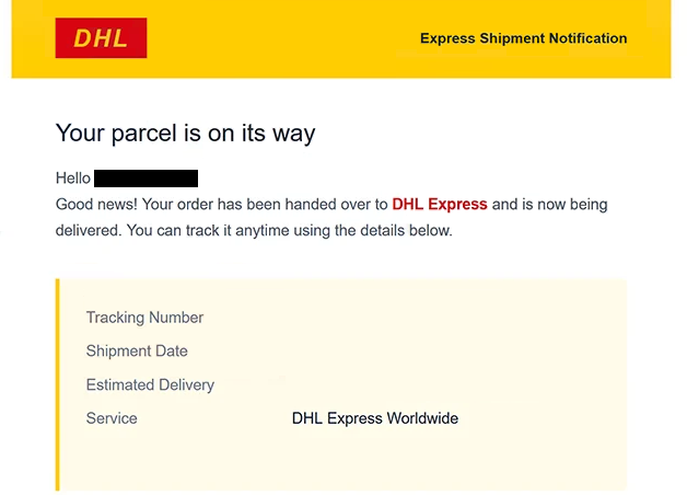 Supprimer les emails de phishing DHL Express Parcel Is On Its Way