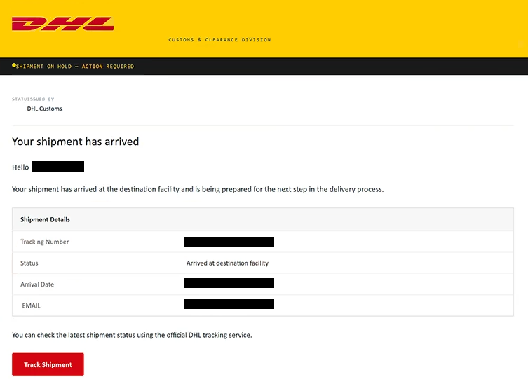 Remover e-mails de phishing DHL – Your Shipment Has Arrived
