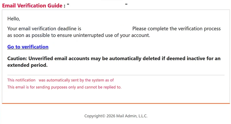 Remove “Email Verification Deadline” phishing email