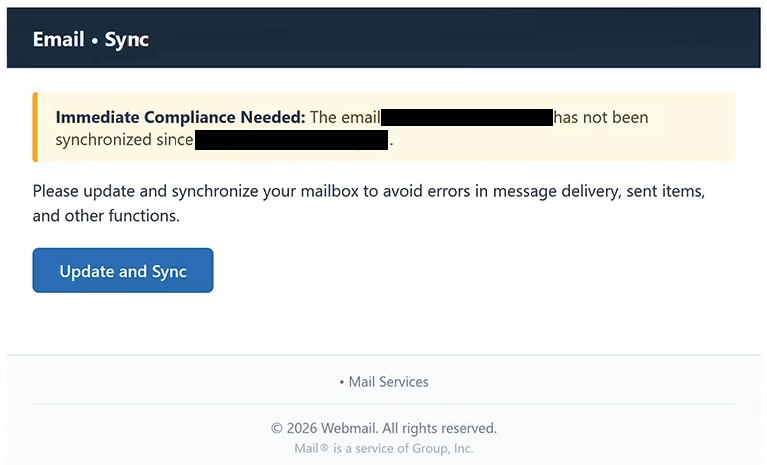 Supprimer les emails de phishing Immediate Compliance Needed