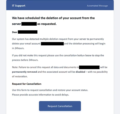 Remove “Attenzione: la tua email sarà disabilitata entro 24 ore” email di phishing