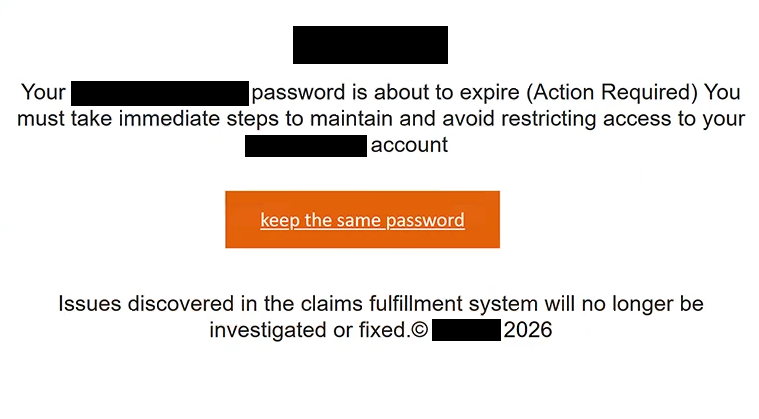 Eliminar el correo de phishing Your Password Is About To Expire