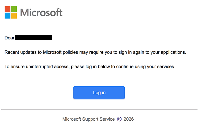 Verwijder ” Recent updates to Microsoft policies ” phishing-e-mail